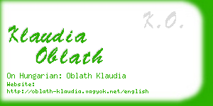 klaudia oblath business card